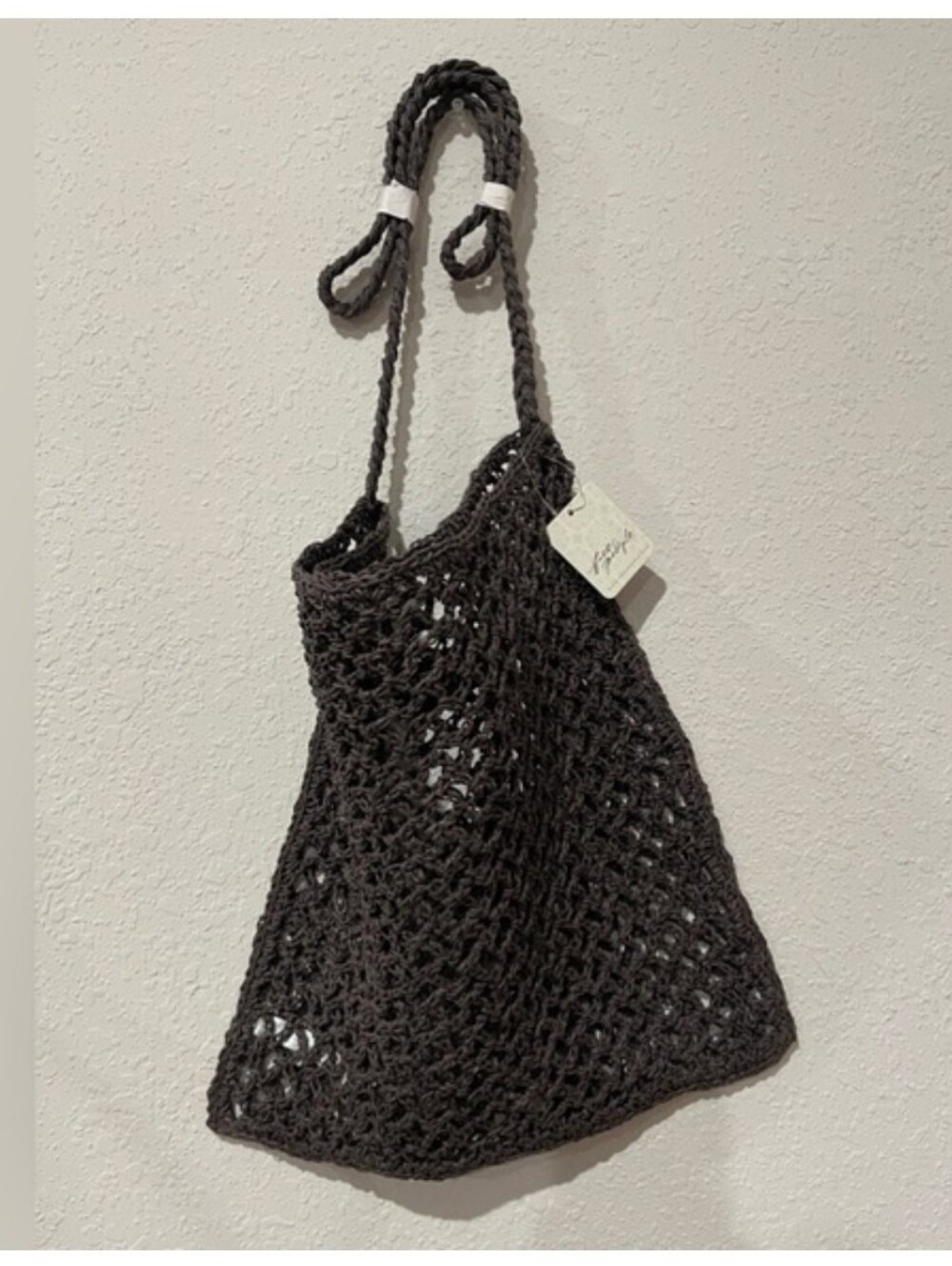 NWT Free People Handwoven Crochet Tote Bag in Dark Brown ● SOLD OUT EVERYWHERE!!